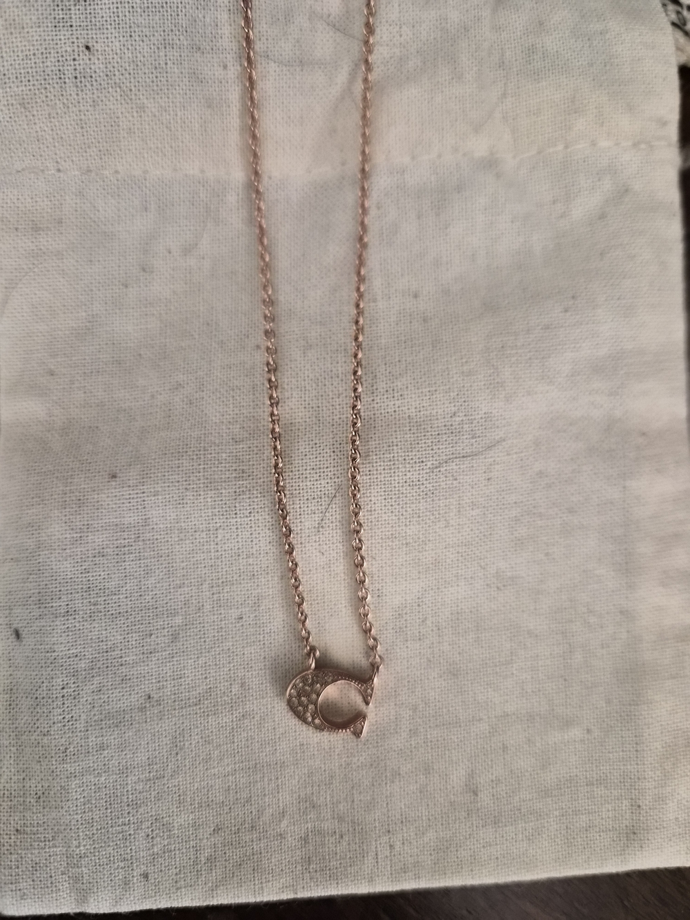 Coach Rose Gold Letter C Necklace - - Picture 2 of 4
